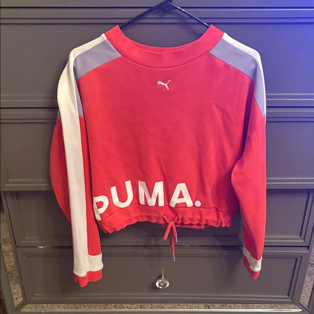 PUMA Red and White Logo Sweatshirt